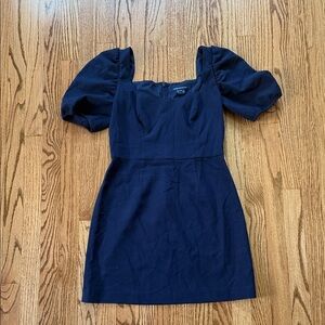 French Connection Navy Puff Sleeve Mini Dress